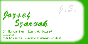 jozsef szarvak business card